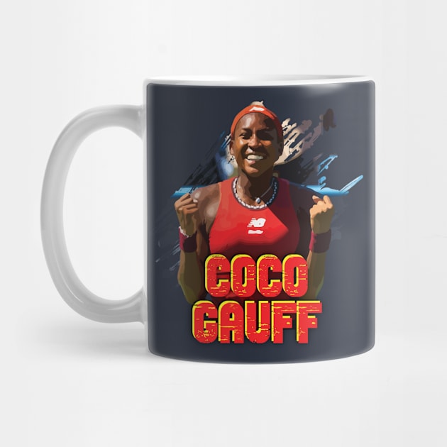 Happy Coco Gauff Celebrating by AqlShop